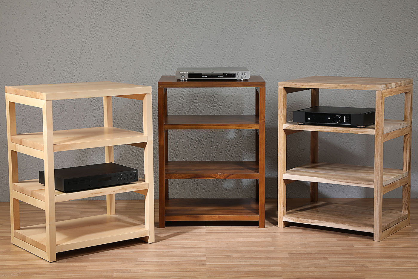 Solid wood outlet audio rack